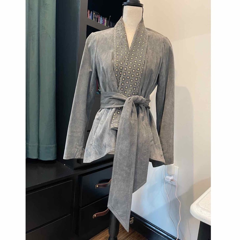 IMAN leather wrap jacket with belt